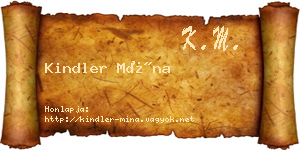 Kindler Mína névjegykártya